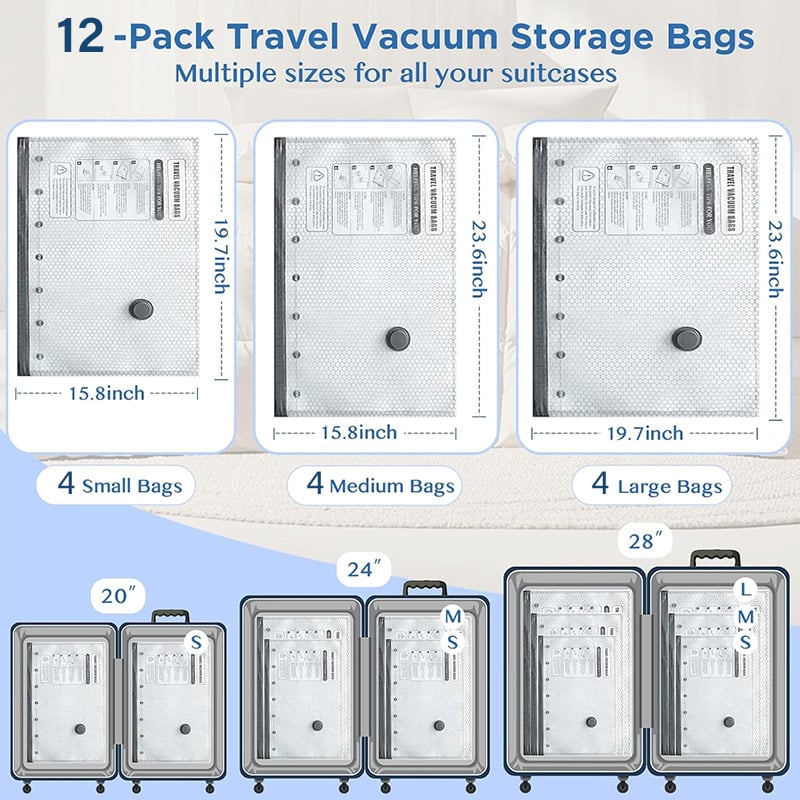 🔥Last Day Special Offer(Second Item 60% Off)🔥-Cordless Travel Vacuum Storage Compression Bag Set
