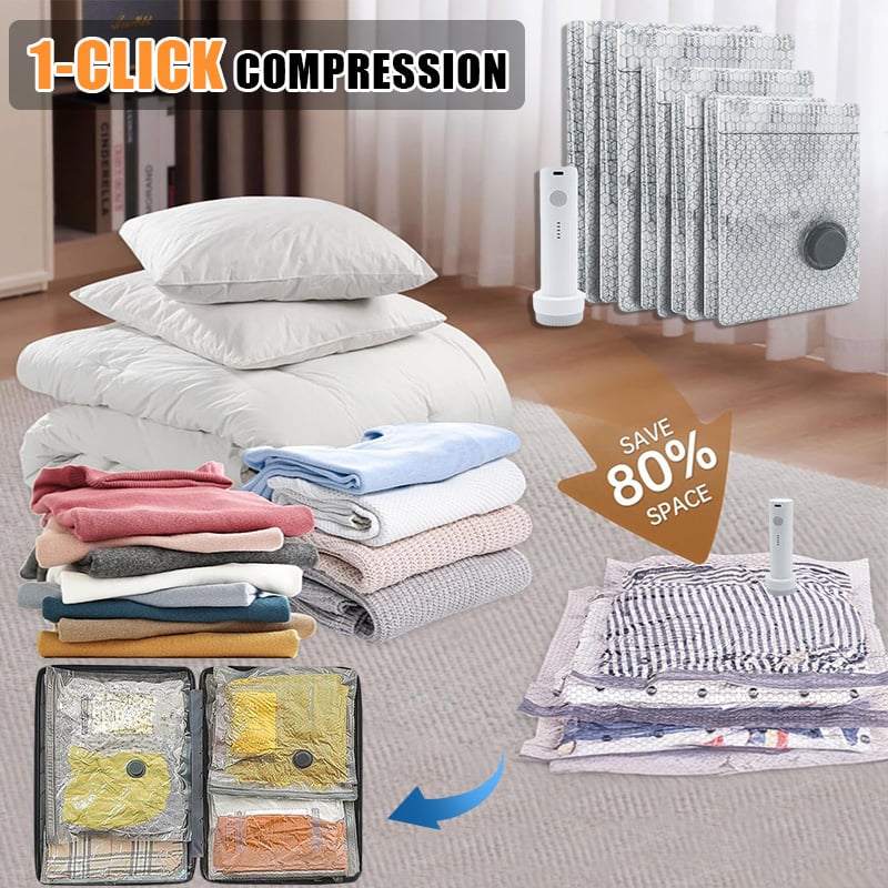 🔥Last Day Special Offer(Second Item 60% Off)🔥-Cordless Travel Vacuum Storage Compression Bag Set