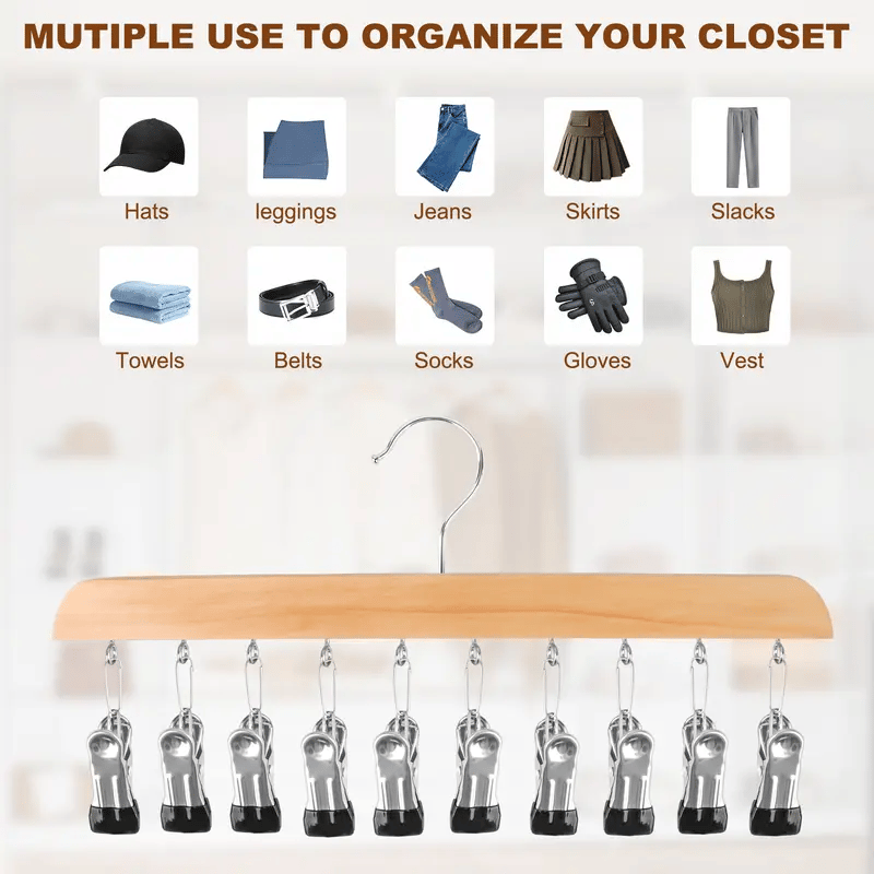 🔥Last Day Special Offer(Second Item 60% Off)🔥Closet Organizer with 10 Clips - Space Saving Hanging Closet Organizer