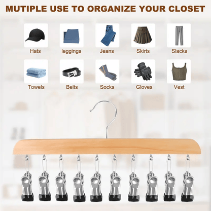 🔥Last Day Special Offer(Second Item 60% Off)🔥Closet Organizer with 10 Clips - Space Saving Hanging Closet Organizer