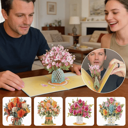 🏆Last Day Special Price 💐2-in-1 Gift & Décor for Every Moment🌸3D Flower Bouquet Pop Up Card
