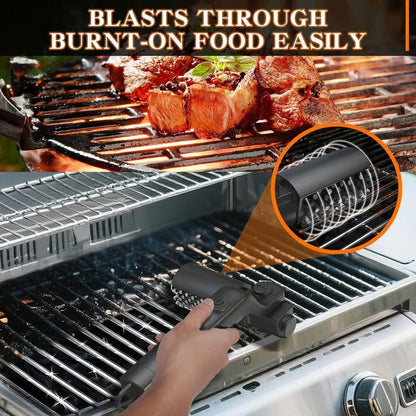 🔥Last Day Offer: 2nd Set 60% OFF🔥Electric BBQ Grill Brush Cordless and Rechargeable Stainless Steel Bristles,Two Cleaning Brushes,Adjustable Angle