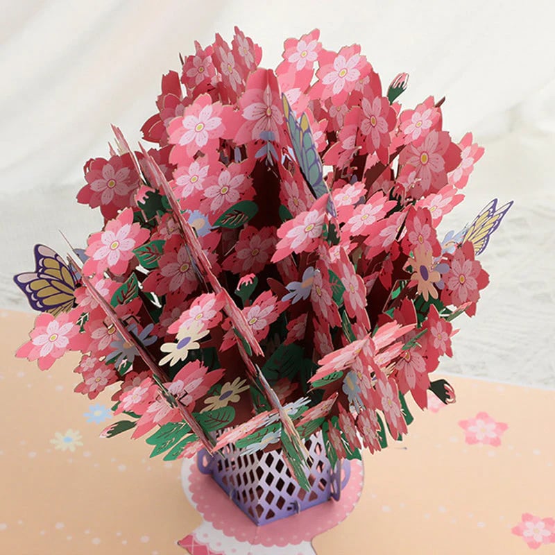🏆Last Day Special Price 💐2-in-1 Gift & Décor for Every Moment🌸3D Flower Bouquet Pop Up Card